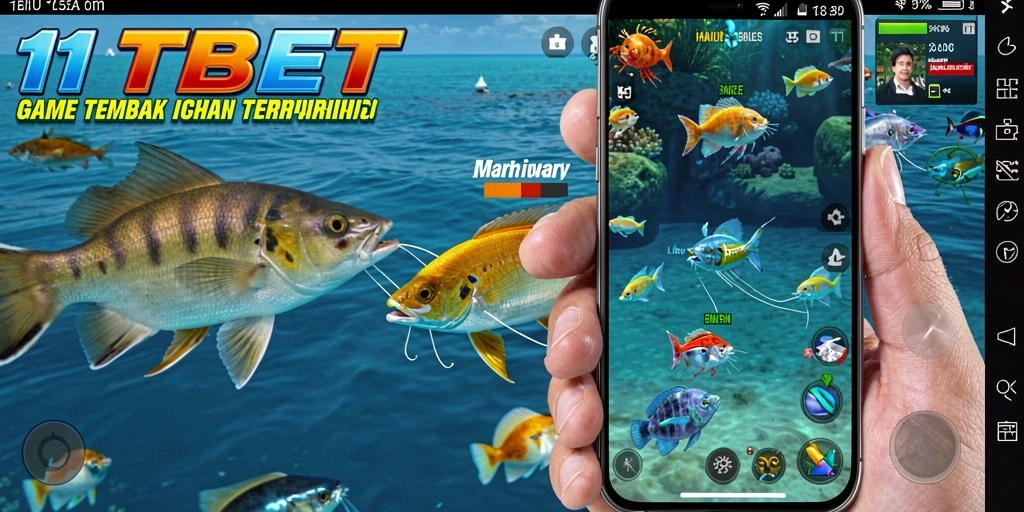 Tampilan gameplay menegangkan dalam 11TBET saat menangkap ikan.