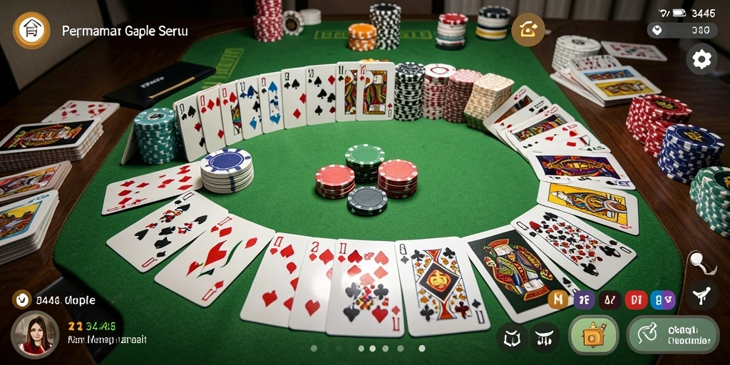 Screenshot utama 3446 menunjukkan keseruan permainan Gaple.