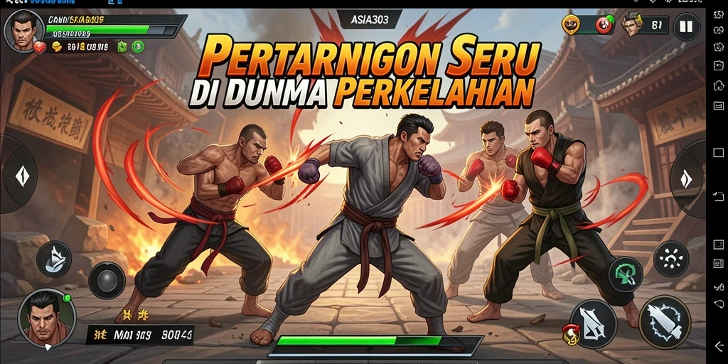 Tampilan aksi mendebarkan di ASIA303 saat karakter bertarung sengit.