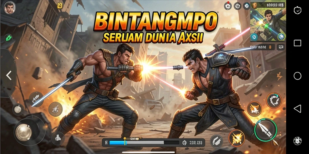 Screenshot gameplay menunjukkan aksi mendebarkan dalam BINTANGMPO.