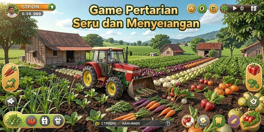 Tangkapan layar GTPIDN menampilkan aktivitas bertani yang seru.