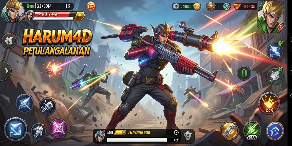 Tampilan seru dari gameplay HARUM4D yang mendebarkan.