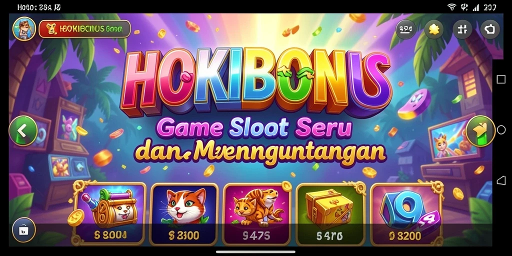 Screenshot gameplay HOKIBONUS menunjukkan keseruan dan interaksi slot.