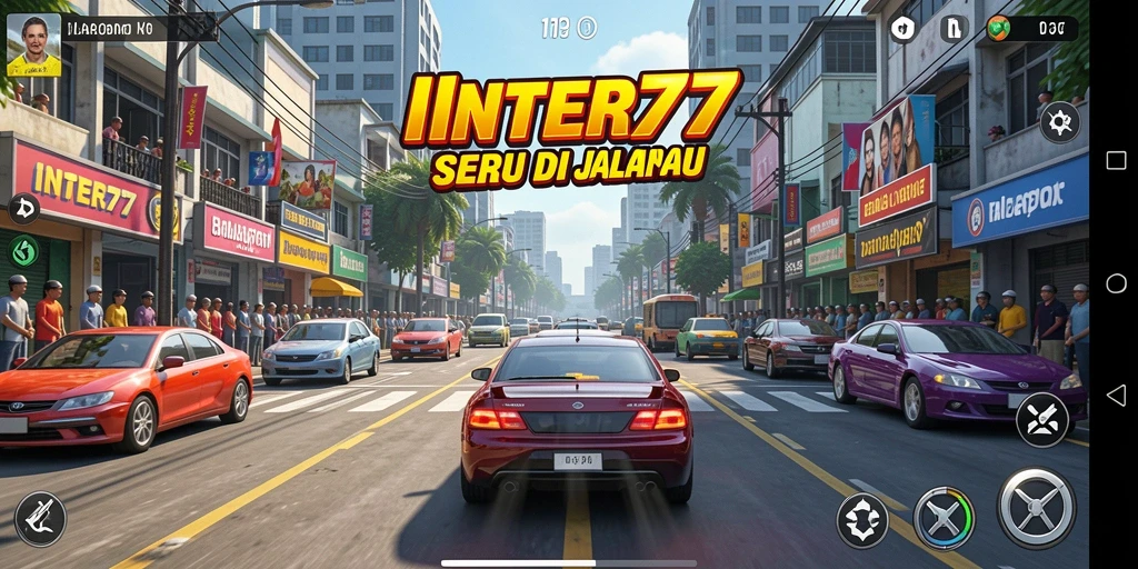 Screenshot GAMEPLAY INTER77 yang menampilkan aksi balapan yang seru.