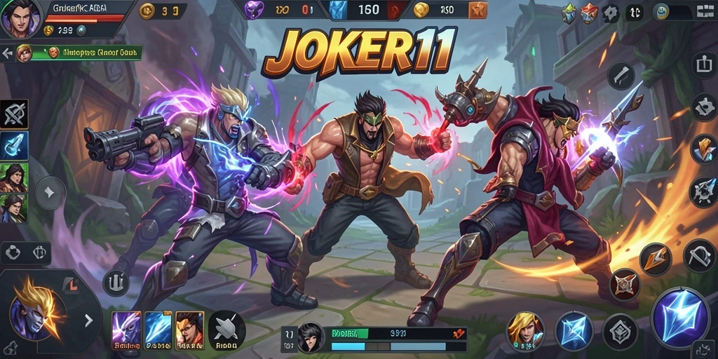 Gameplay seru dan menegangkan di JOKER11 saat bertempur dengan pemain lainnya.
