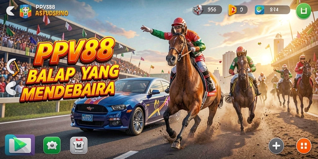 Gameplay seru dalam PPV88 dengan mobil balap yang cepat.
