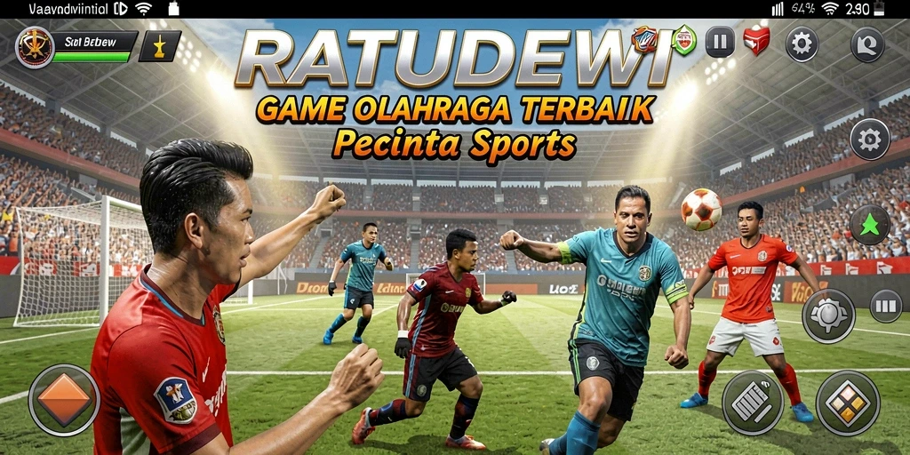 Tampilan gameplay menarik dalam RATUDEWI dengan aksi olahraga seru.