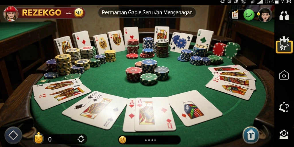 Tangkapan layar utama gameplay Gaple yang seru dan menarik.