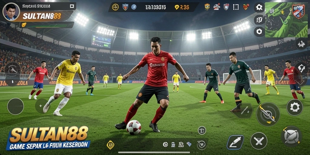 Tangkapan layar SULTAN88 menunjukkan aksi seru di lapangan sepak bola.