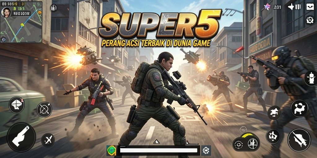 Screenshot dari gameplay seru SUPER5 yang menampilkan aksi pertarungan terbaik.
