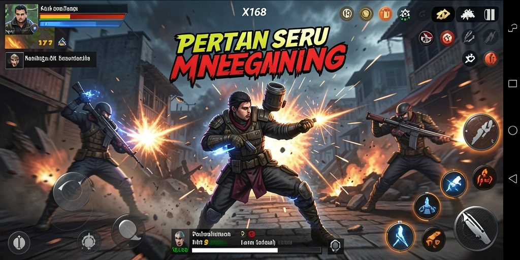Gameplay seru X168 dengan pertarungan dinamis dan karakter menarik.